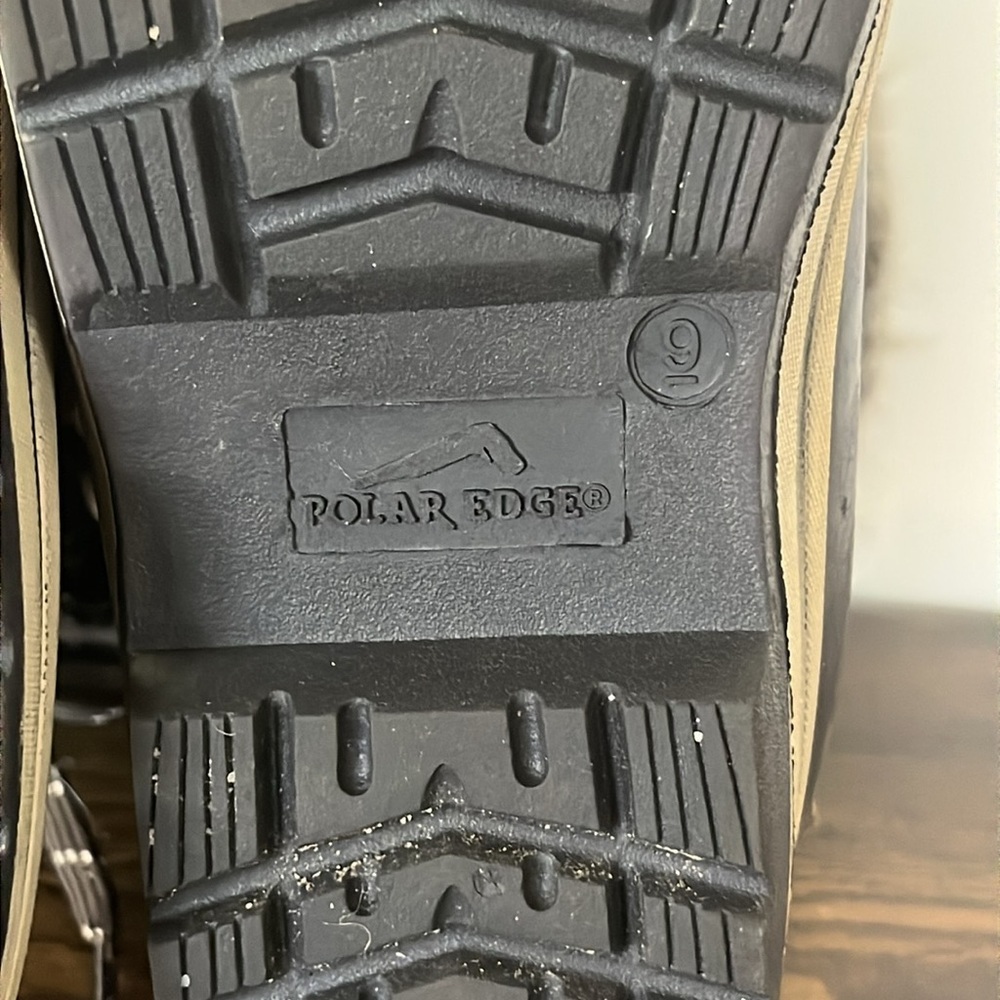 Polar Edge Thinsulate Faux Fur Winter Snow Boots Brown Suede Leather Size 9 - Picture 16 of 17